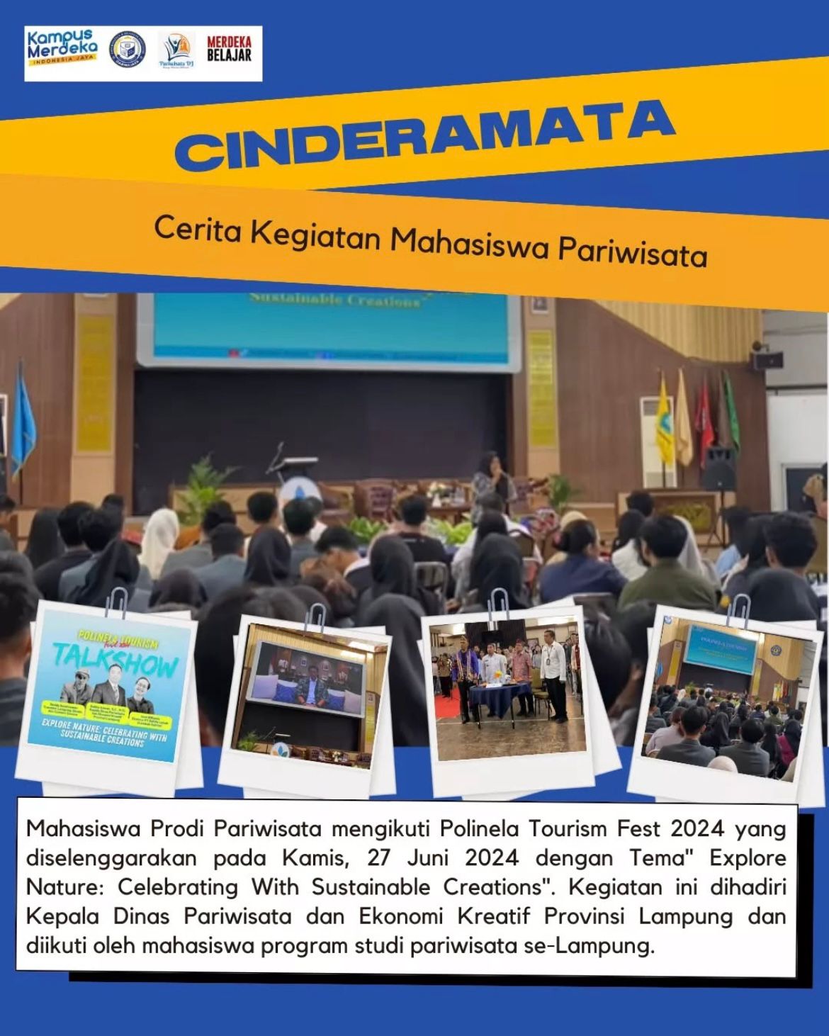 Cerita Kegiatan Mahasiswa Pariwisata (CINDERAMATA)